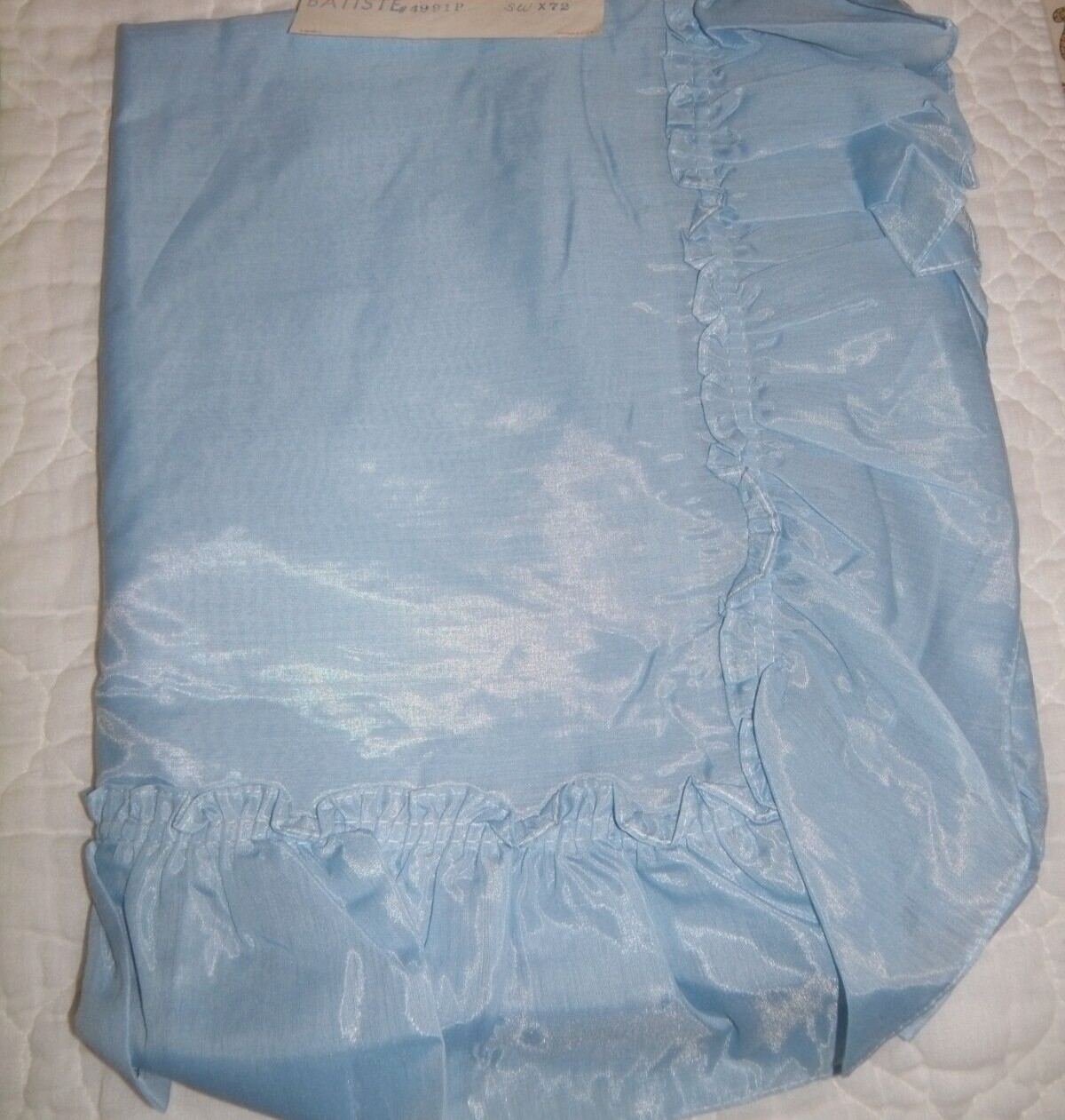 Super Double Width 160″ x 84″ LONG USA Sky BLUE Priscilla Ruffle Tieback Curtain