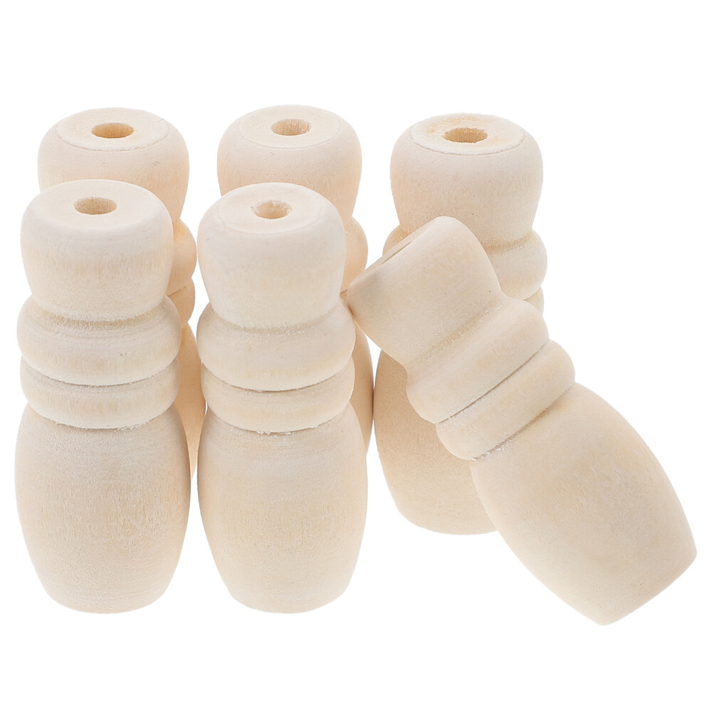 6PCS Blind Pull Cord Knobs Wooden Cord Tassels Window Blinds Cord Tassels New