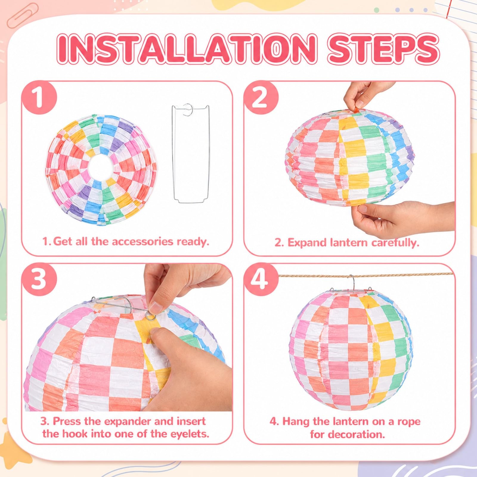 6Pcs Composition Paper Lanterns 8 Inch Composition Notebook Apple Crayon Penc…