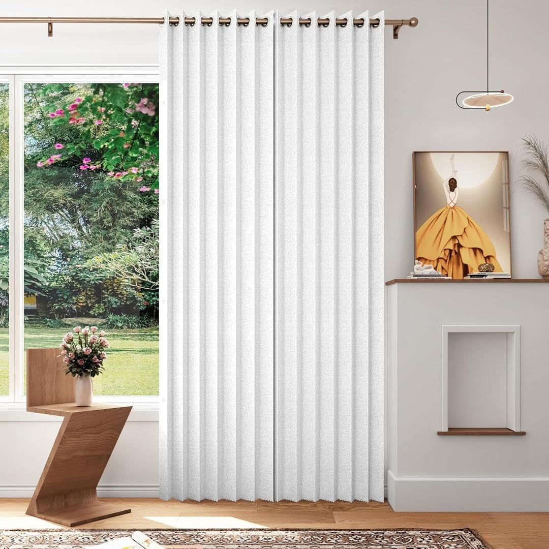 Approximate Pinch Pleated Faux Linen Blend Curtains for Living Room 84 Inches…