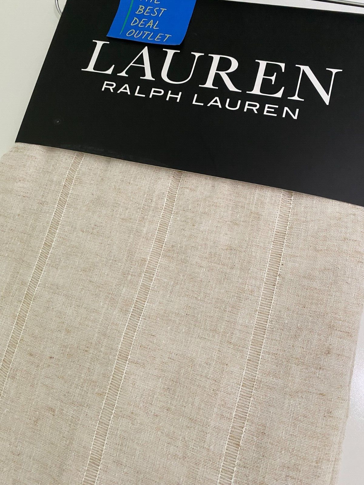 New Ralph Lauren Window Curtains 2 Panels Beige 54 x 108 Linen Hamilton Back Tab