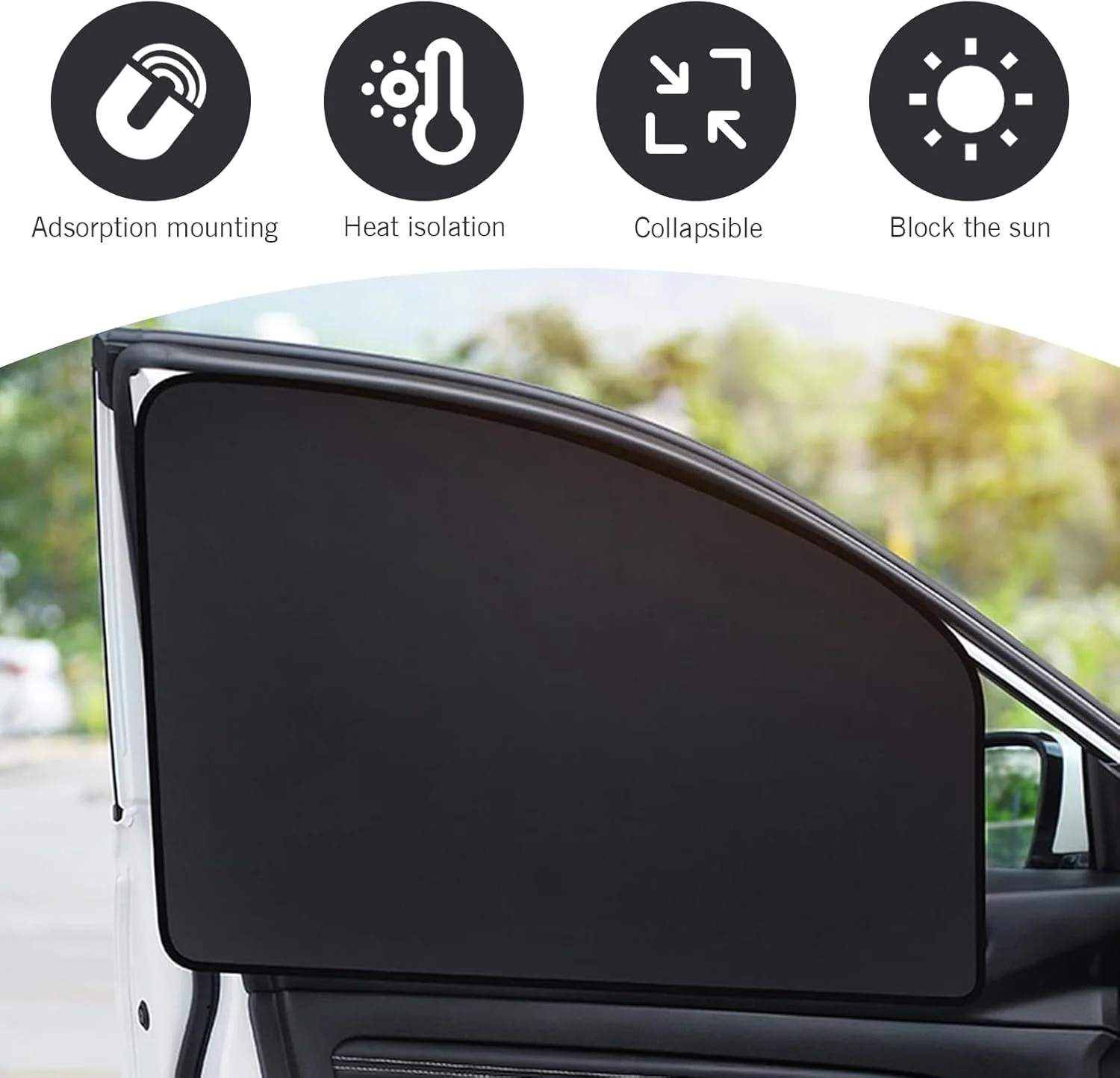 4x Magnetic Car Side Window Sun Shade Cover Visor Mesh Shield UV Block Protector