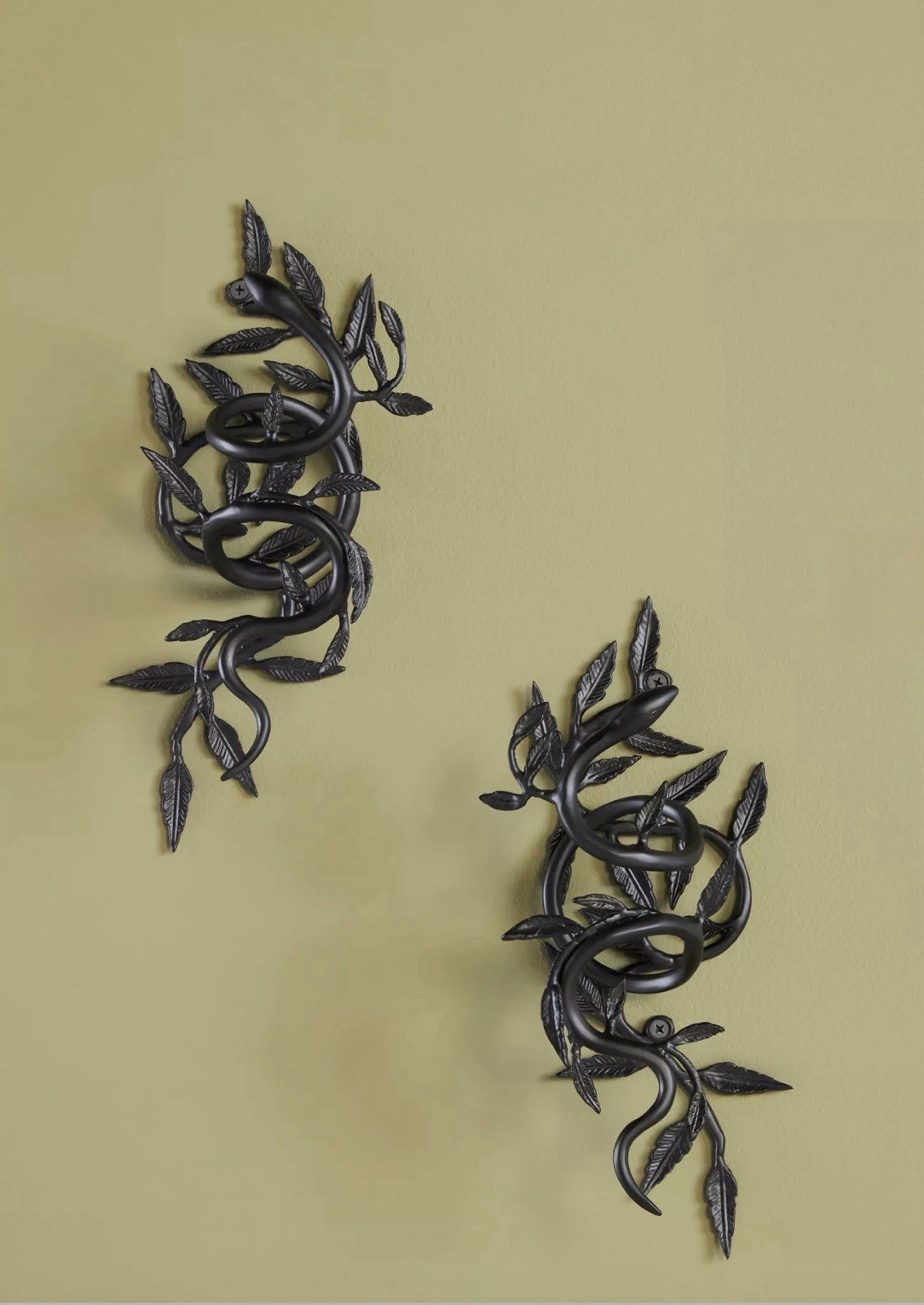 NEW Anthropologie Serpentine Curtain Tiebacks, Set of 2, Left & Right, Black