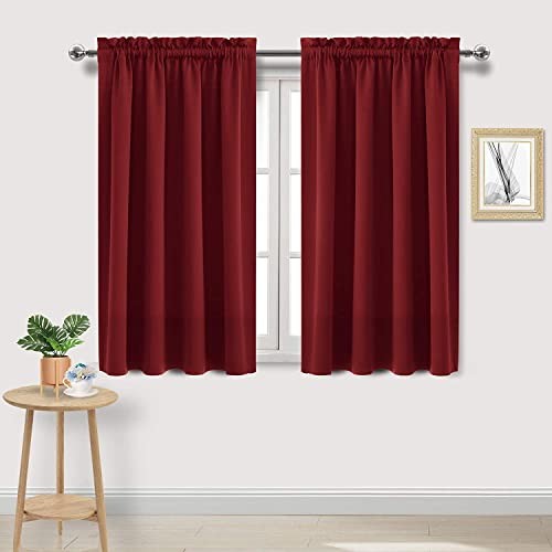 Christmas Room Darkening Blackout Curtains – 42″W x 45″L (Pack of 2) Burgundy