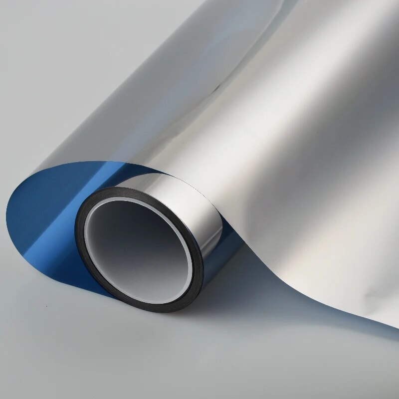 One Way Window Film Blue Mirror Tint Heat Control Anti UV Glass Sticker Covering
