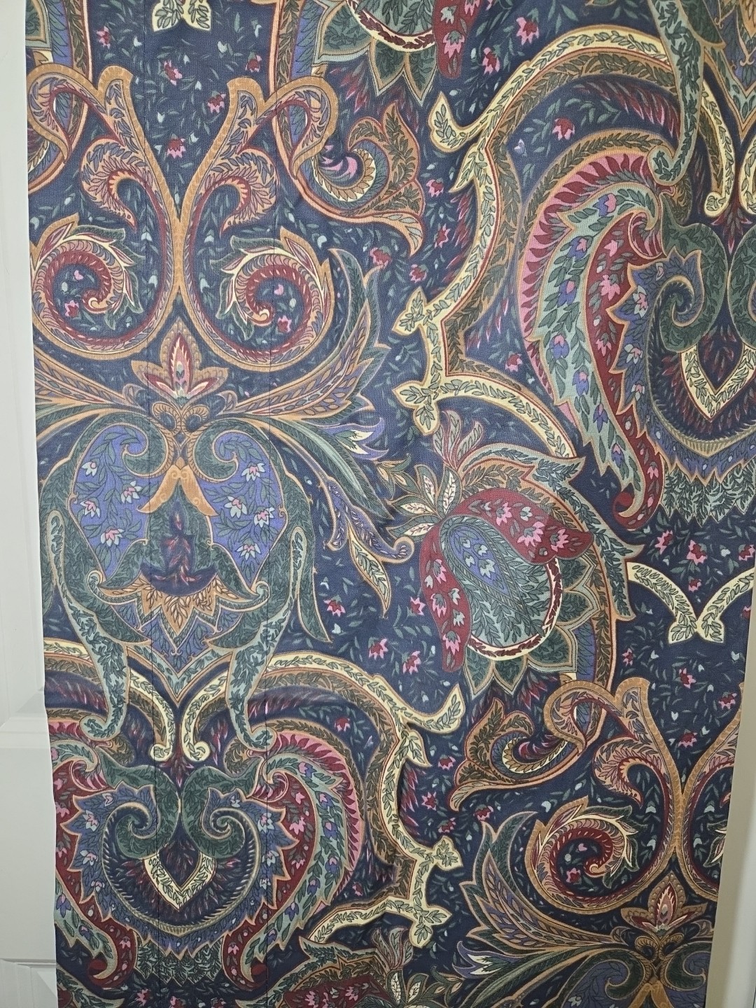2 Vtg 90s Croscill Valances Jacobean Paisley Rod Pocket Jewel Tones 17.5×88