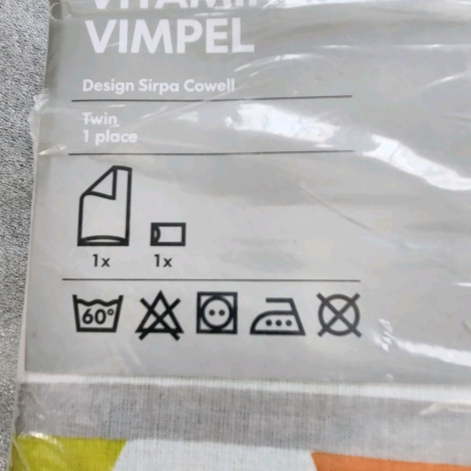 IKEA Vitaminer Vimpel Pennant Curtain Panels & Twin Sheet, Pillow Cover. NOS!