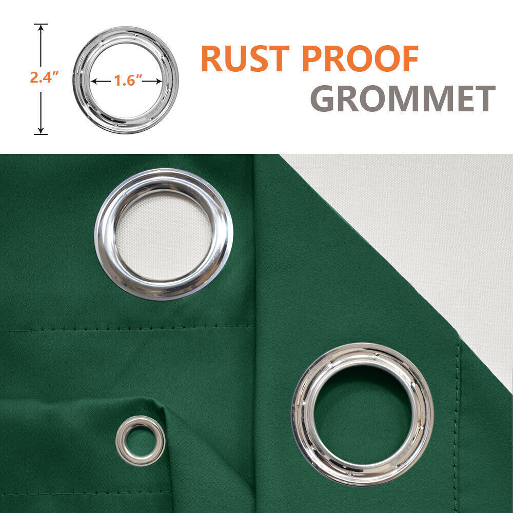 Windproof Curtains Thermal Insulated Waterproof Blackout Grommet at Top + Bottom