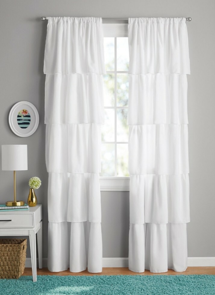 Your Zone 2 Ruffled Panels, 42″ x 95″, White. L7
