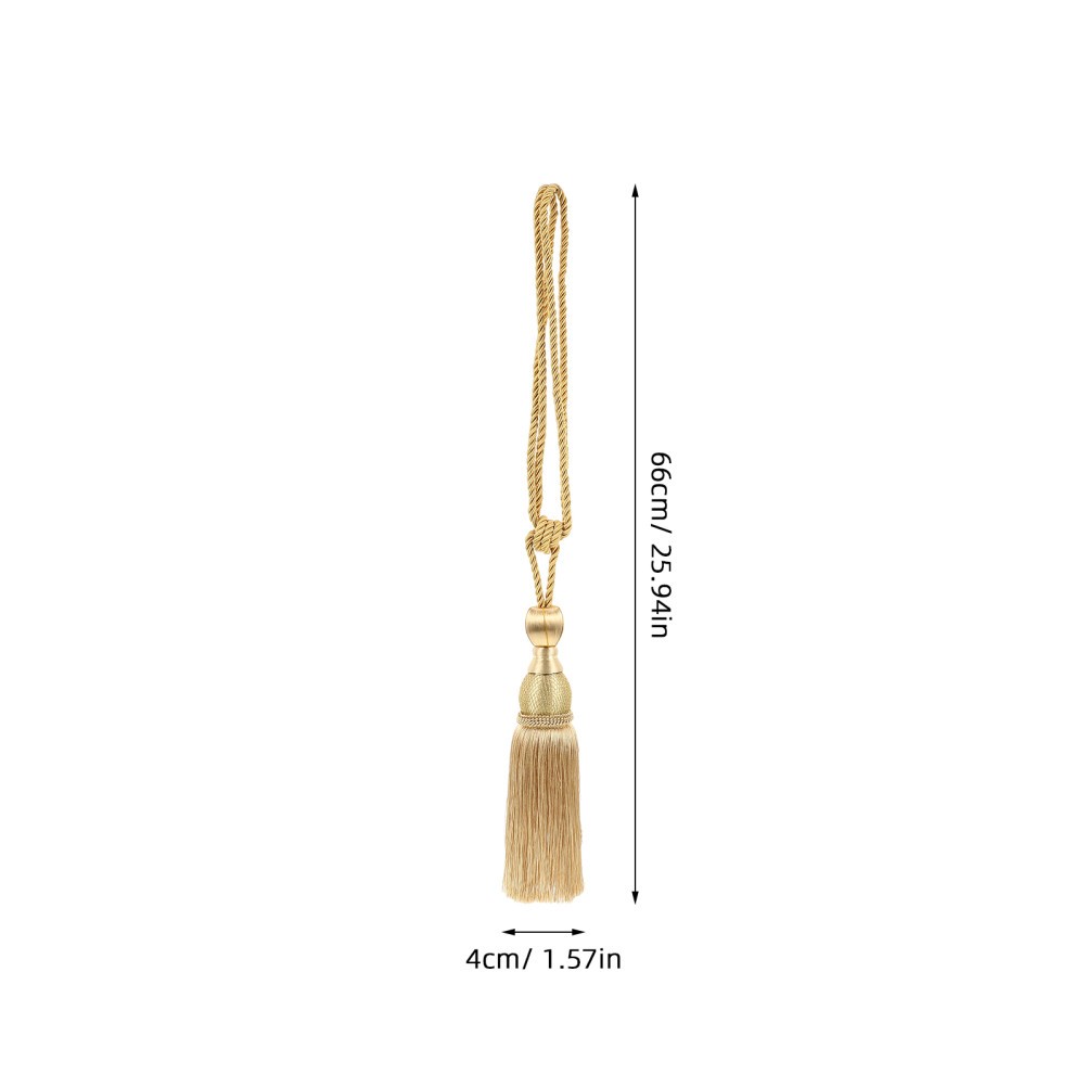 2Pcs Reusable Gold Curtain Tie Backs Polyester Tassels Elegant Home Decor