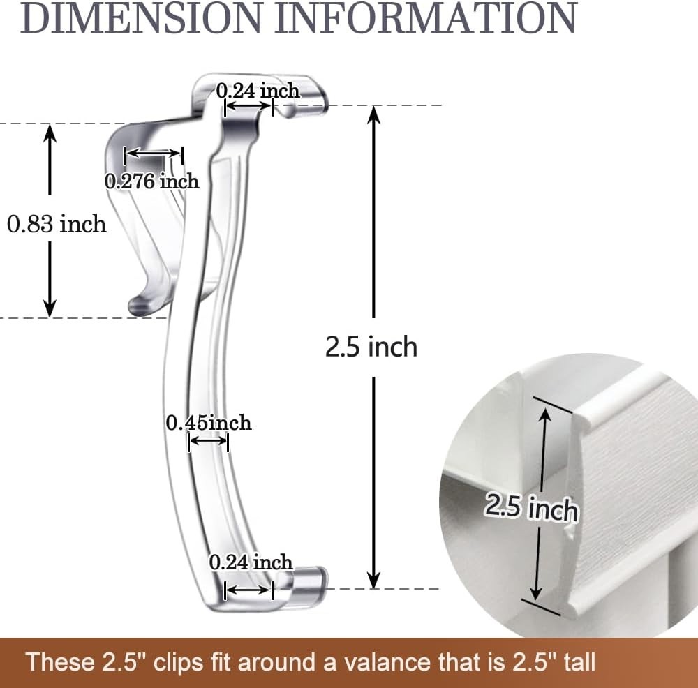 Sturdy Plastic Clips for Horizontal Blinds – 2.5 Inch
