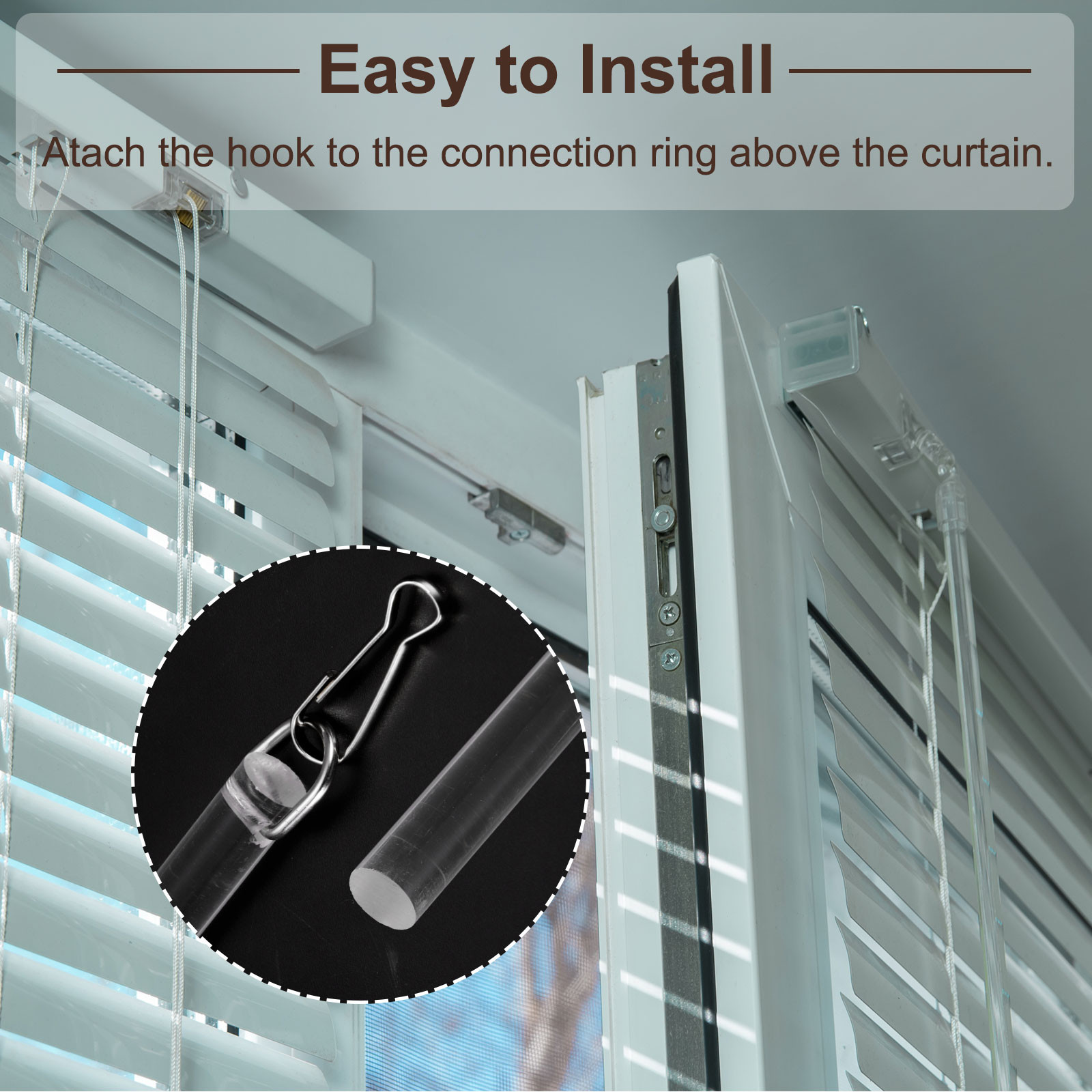 2Pcs 17″Clear Curtain Pull Rod Acrylic Blind Wand Replacement Part