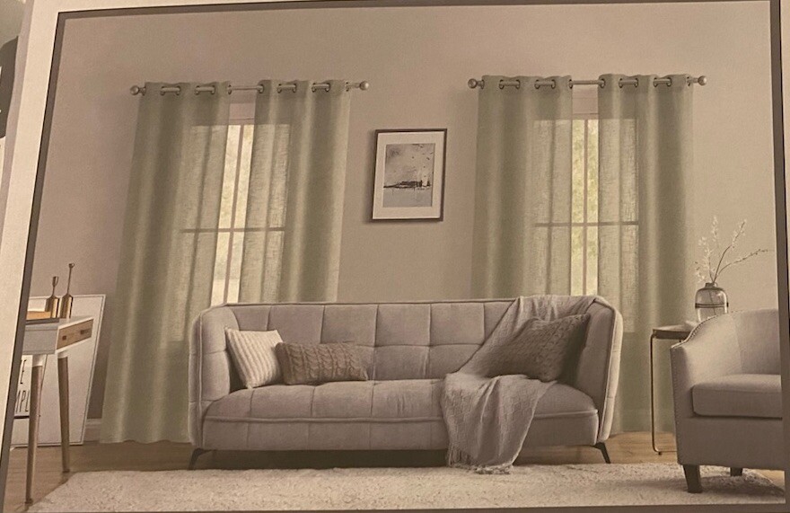 8 Piece Curtains Set Window panels Each Panel Measure 37”x84” Color Gray