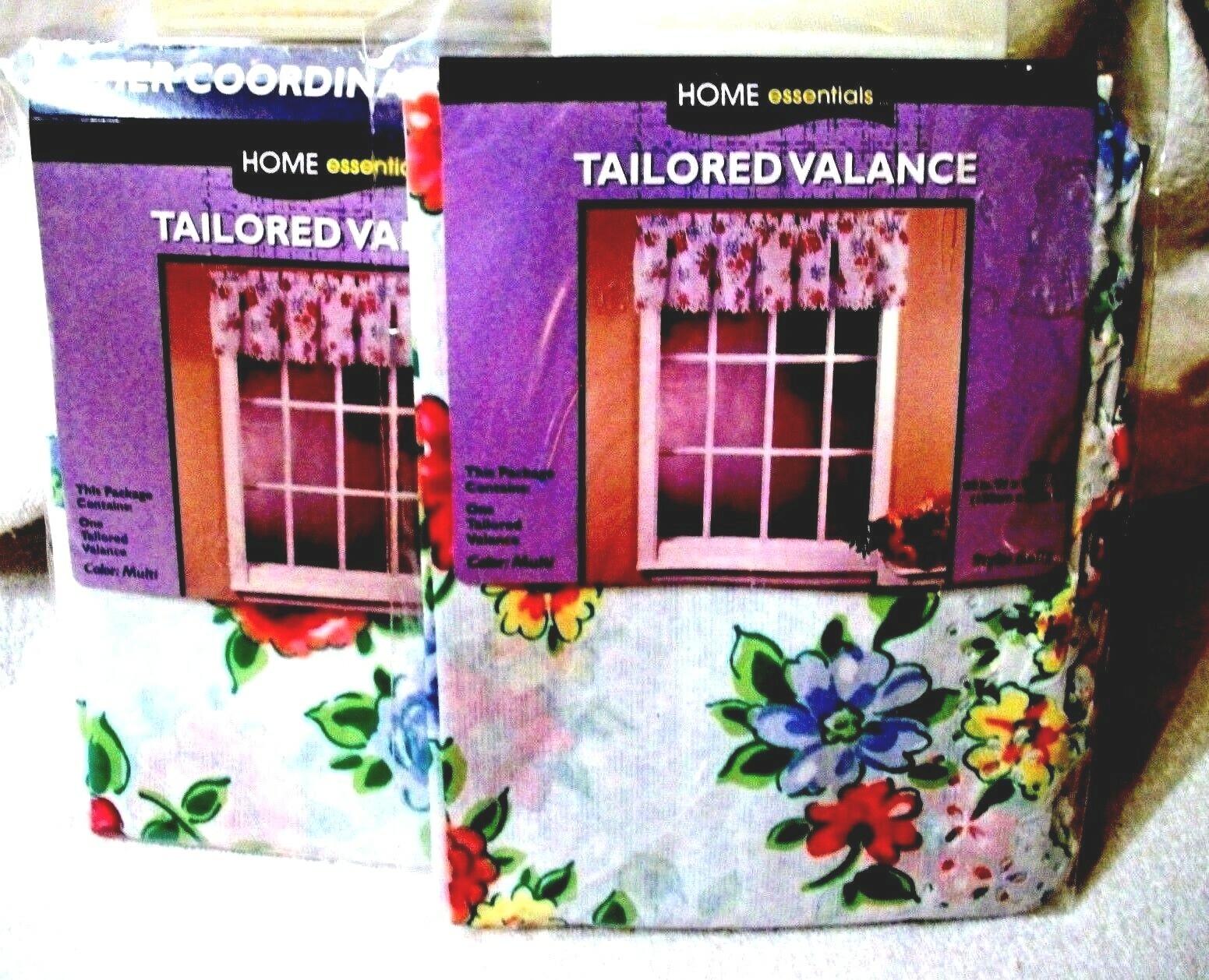 2 Tailored Window Valance “Bella” HOME Essentials Floral Curtain Valance 60 x 13