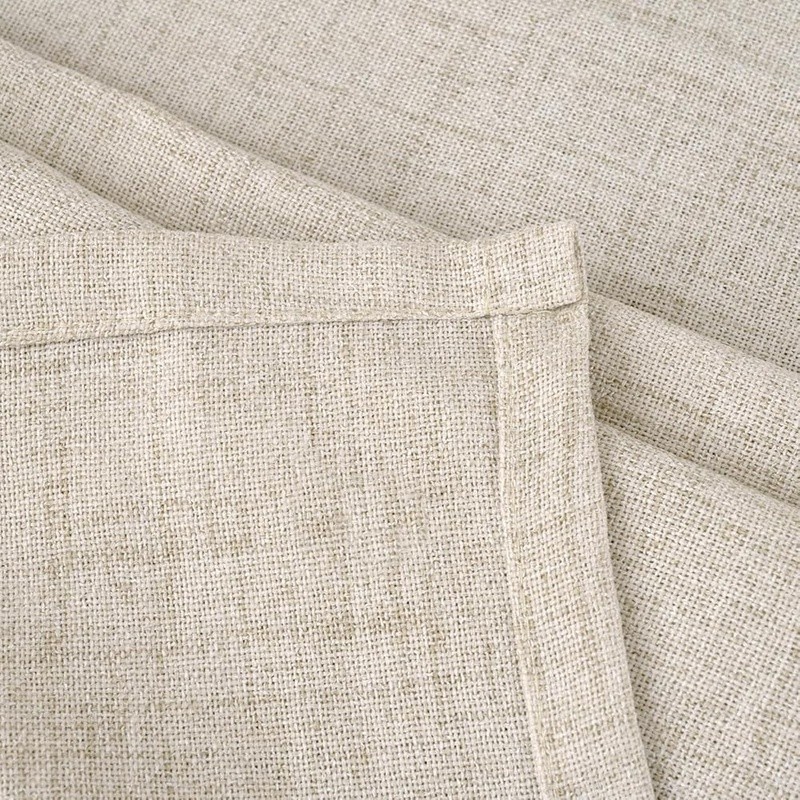 Faux Linen Light Filtering Curtains Panels Adjustable Hanging Privacy Decor US
