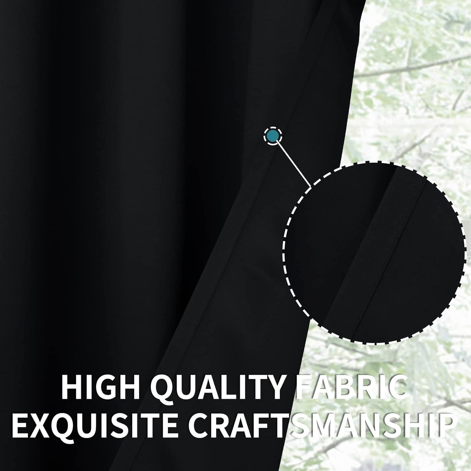 Cortinas de opacas negras para termicas 2 paneles 42×63 pulgadas dormitorio