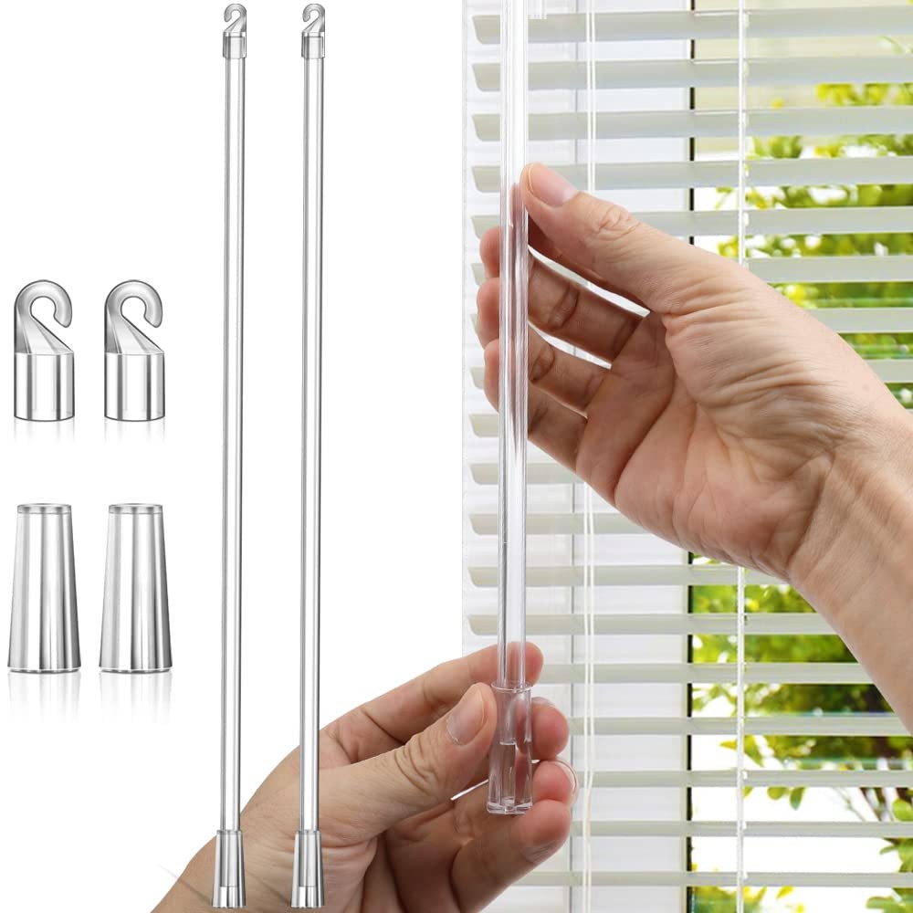 17 Inches Blind Wand, Vertical Blinds Parts with Hook and Grip, Clear Plastic…
