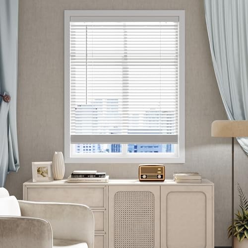 1″ Cordless Blinds for Indoor Windows, 27″ W X 64″ H Window Blinds, Light