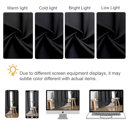 out Curtains for Small Window Treatment, Light 30″W x 36″L (Pack of 2) Black