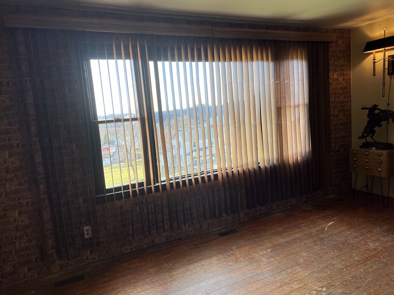 Nanik Vertical Real Wood Blinds Outside Mount 12’ Or Two (2) x 6’ blinds x 85”