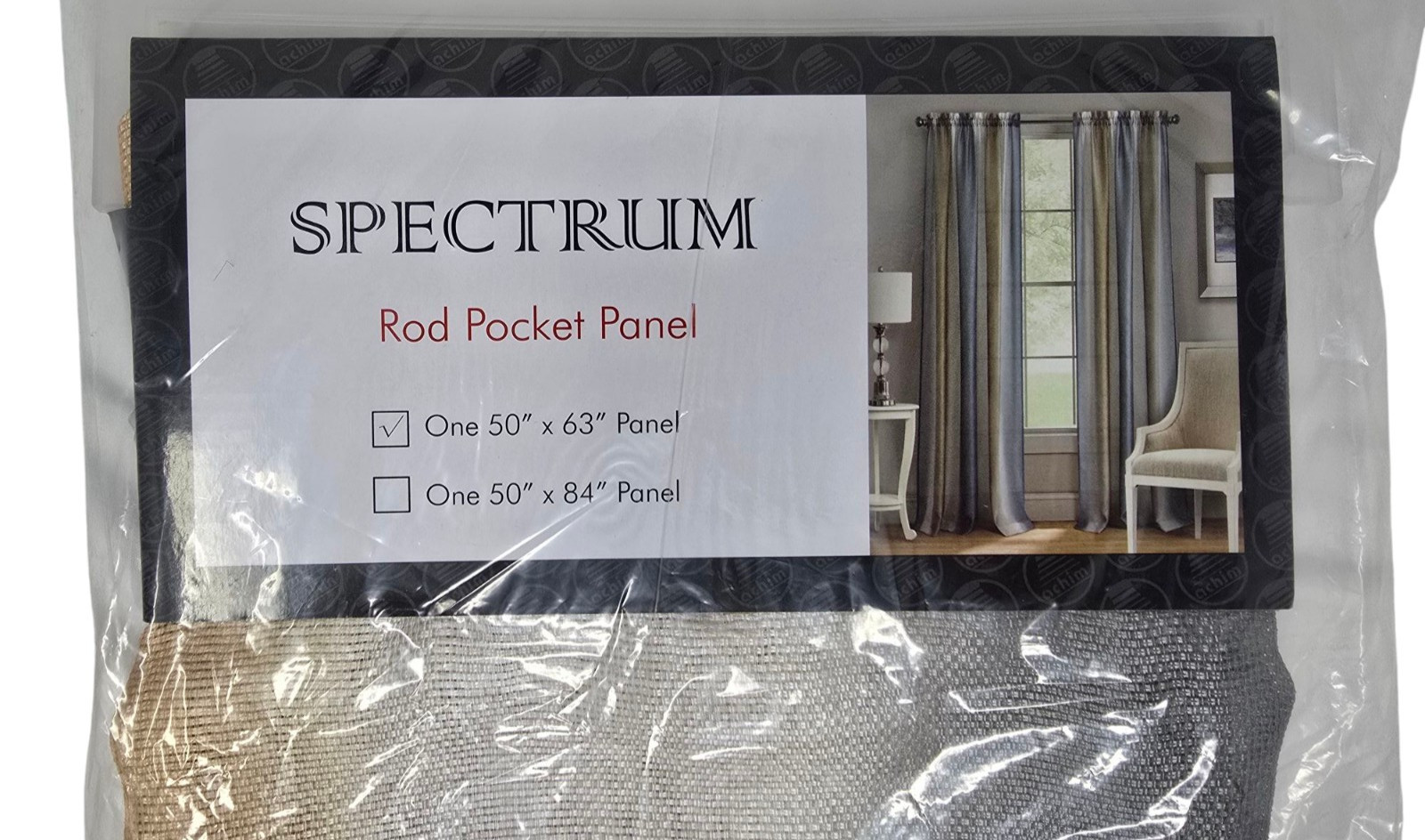 ACHIM Spectrum 50″ W x 63″ L Polyester Light Filtering Window Panel Silver/Gold