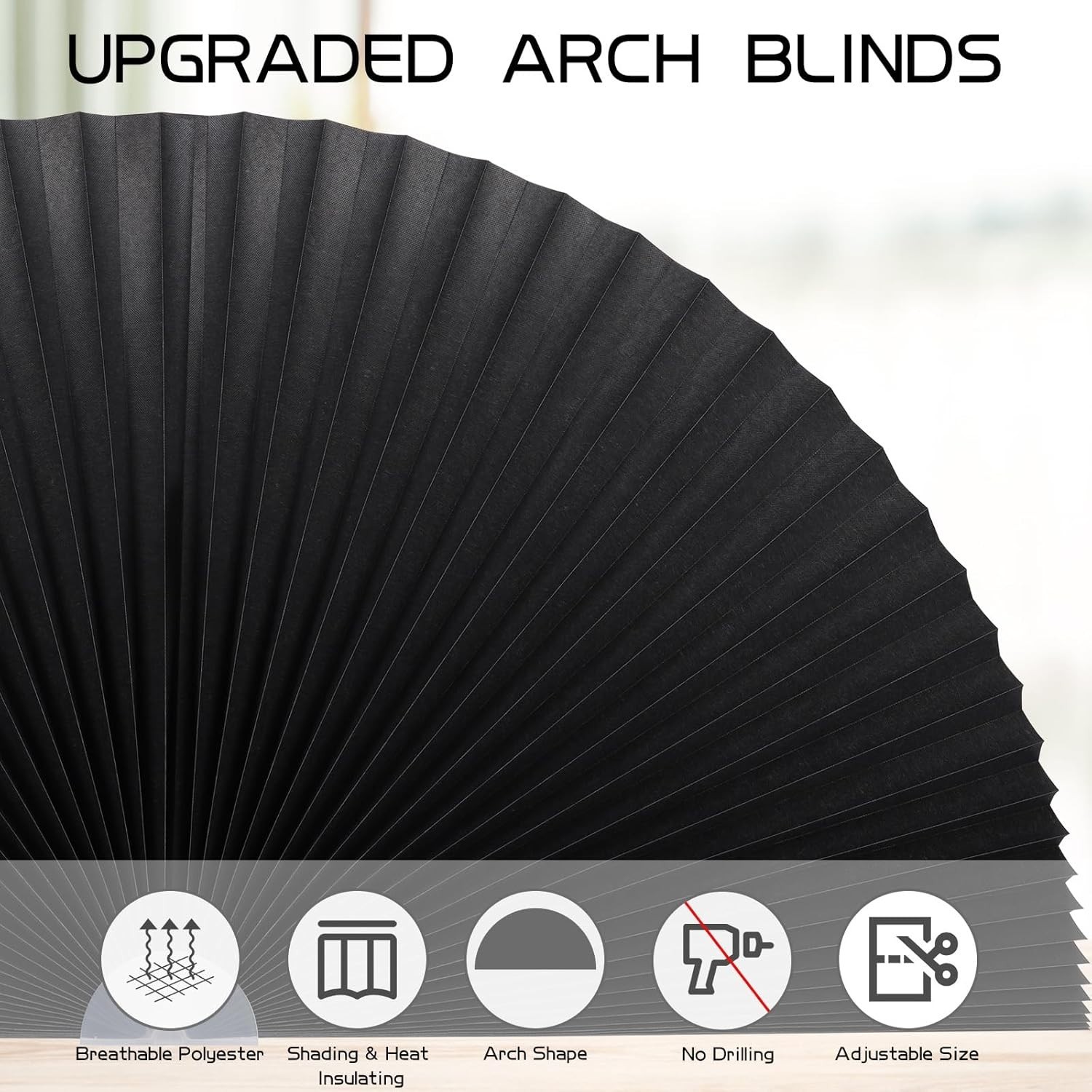 Arch Window Shade Radius 24 inch Half Circle Arched Non-Woven Stick on Cut to…