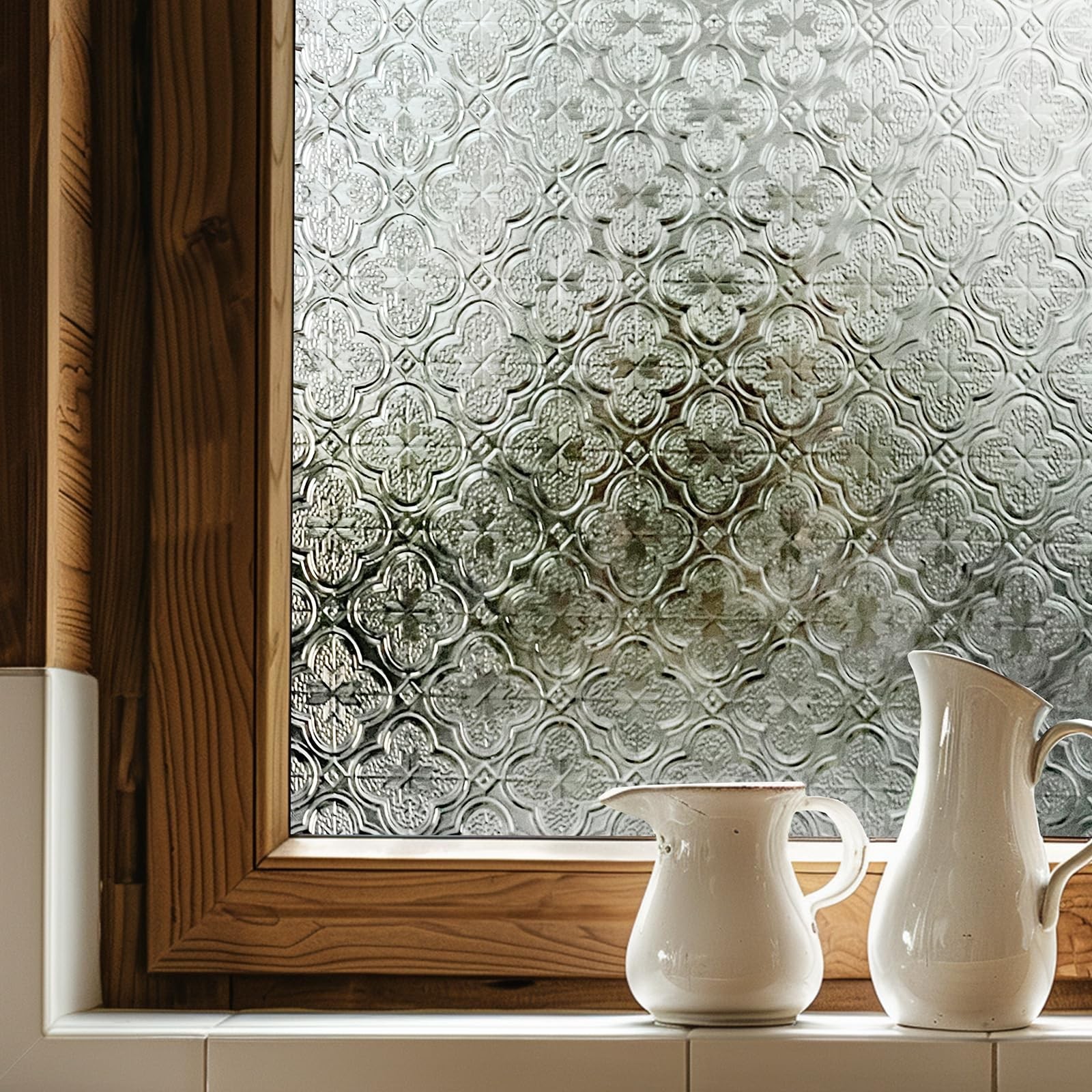 3D Stained Glass Window Film, Decorative Window Privacy Film for Bathroom,Fro…