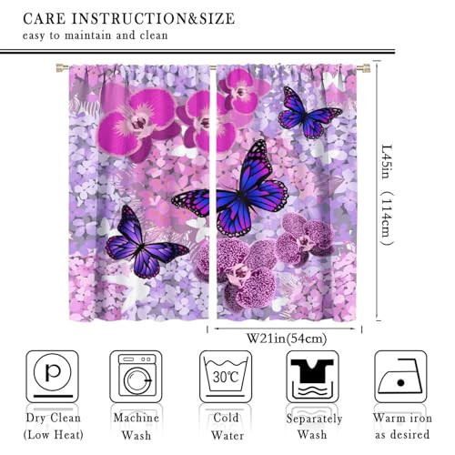 Butterfly Decor Curtains for Girls Boy Home Decor, Romantic Fantasy