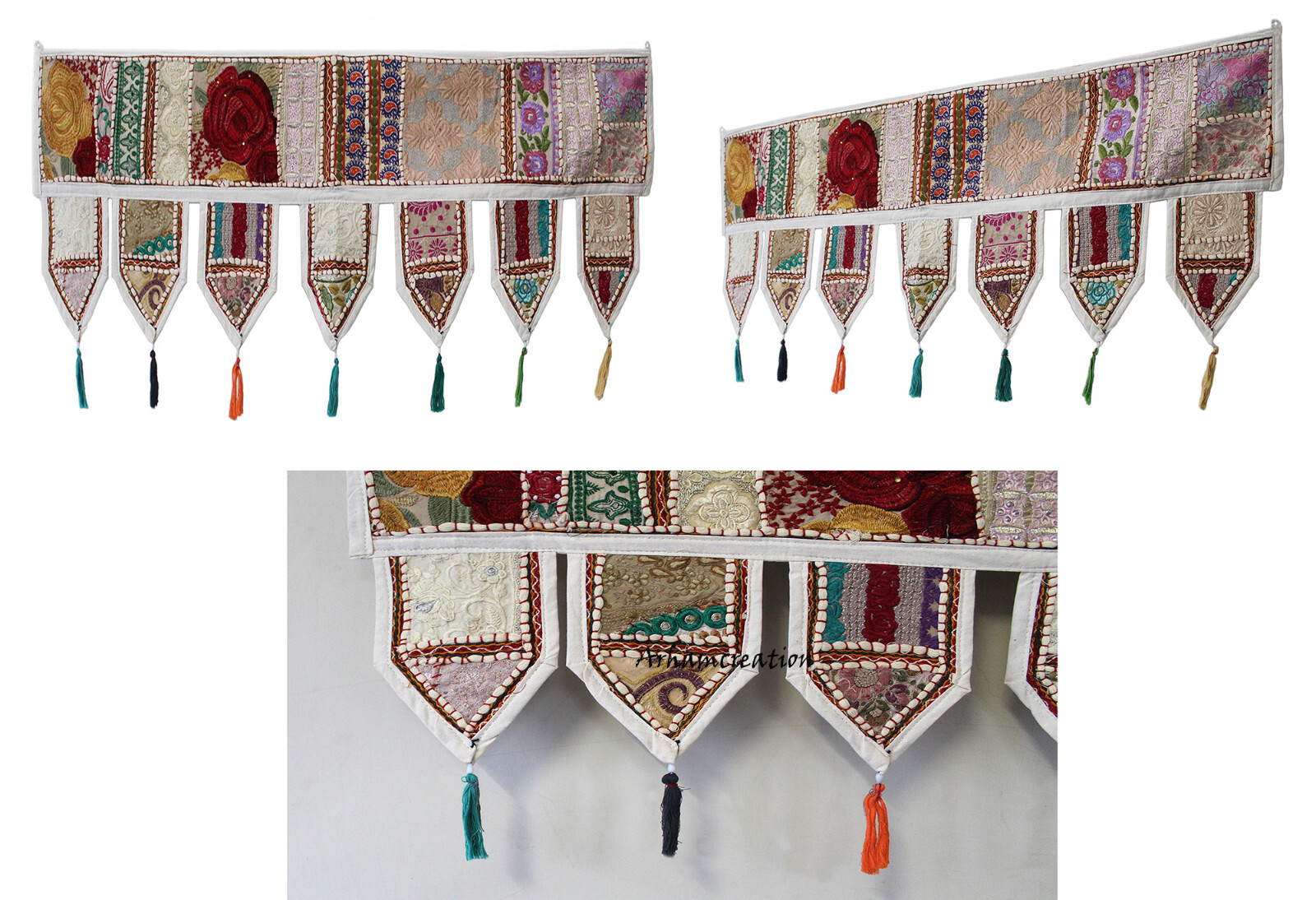 10 pc mix lot cotton patchwork toran door decorative vintage valance 1 pc Free