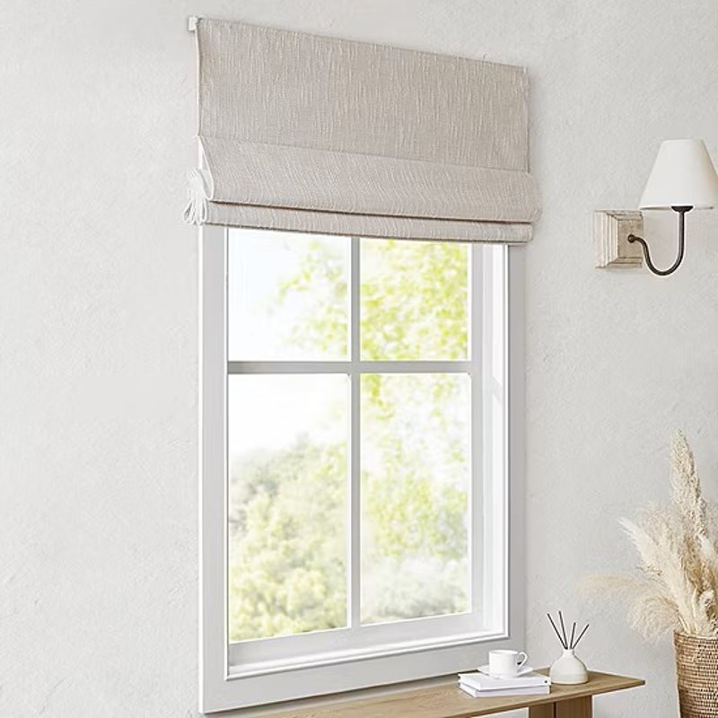 31×64 Madison Park Quincy Cordless 100% Blackout Roman Shade Linen