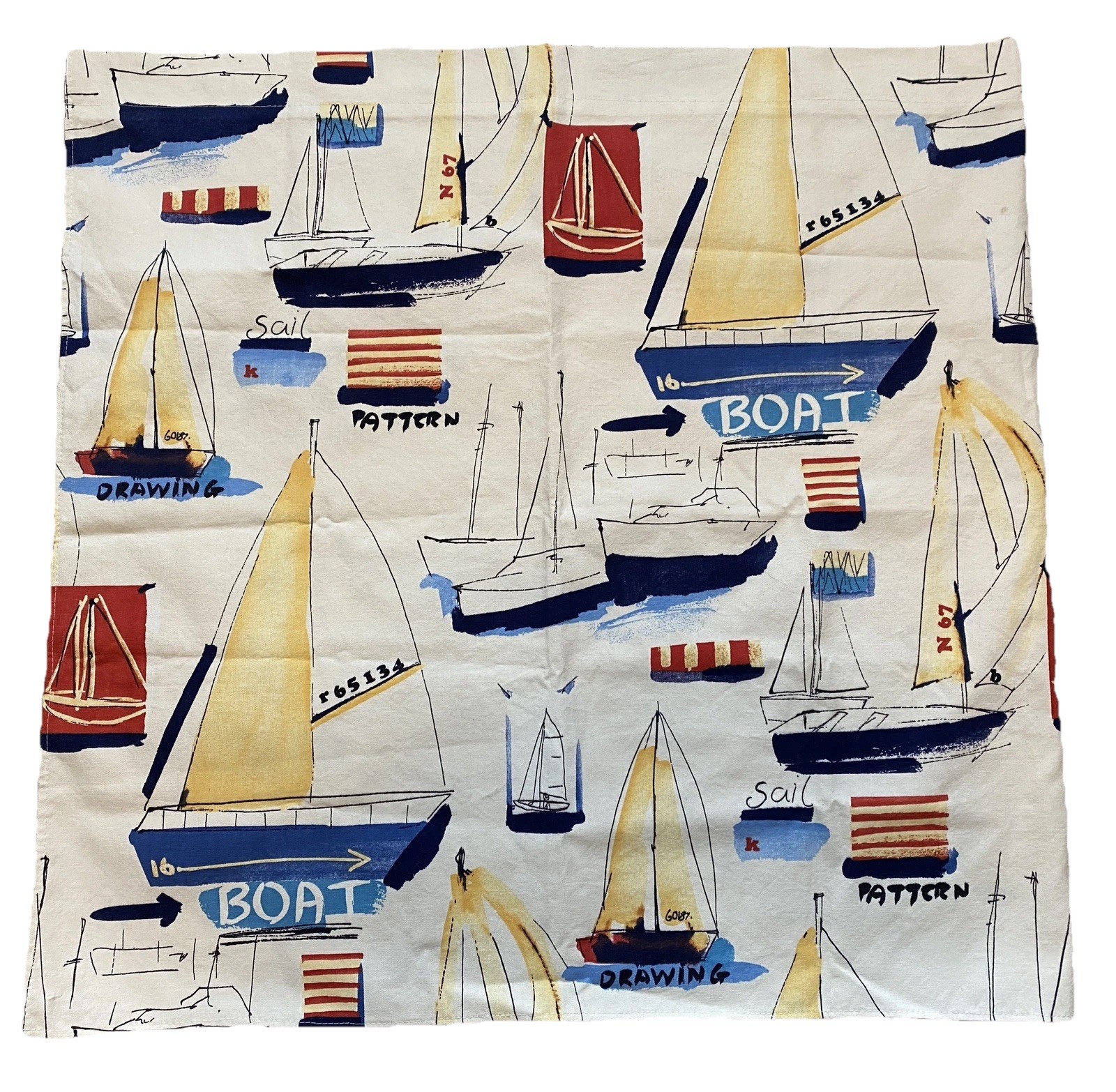 One Panel Tier Covington Nautical Sailboat Curtain 54”L x 26”W Coastal Sailing