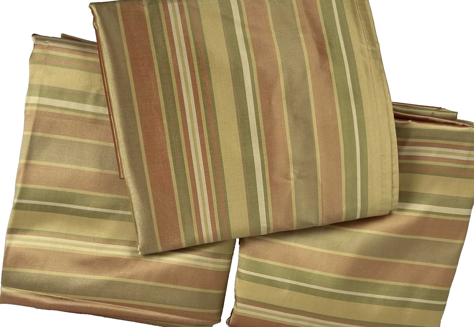 Pottery Barn Silk Drapery Panels Curtain Striped Multi Color Lined 50X84 3 Avail