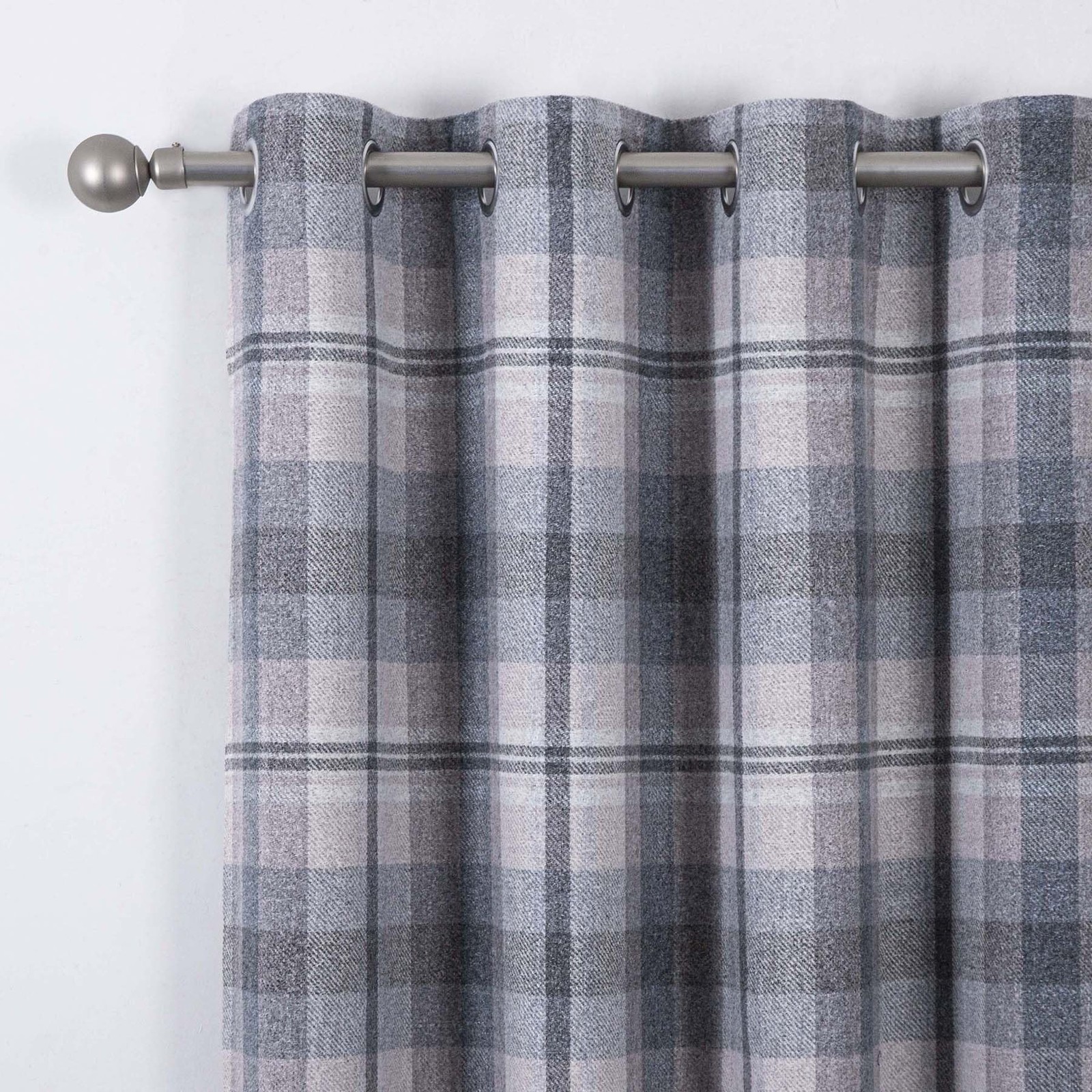 always4u Woolen Check Curtains 100% Blackout Highland Tartan Curtain Living