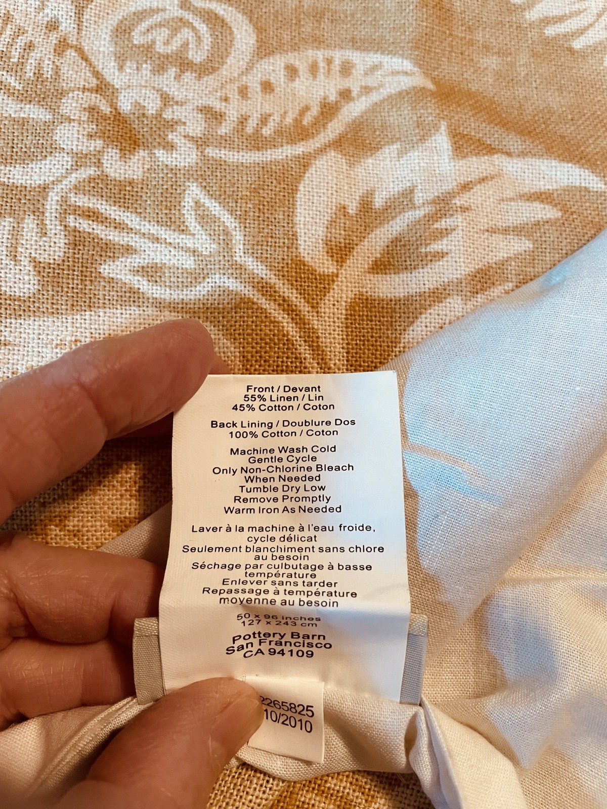 Pottery Barn Alessandra Drape 50×96 Pole Top Linen/Cotton Honey Gold
