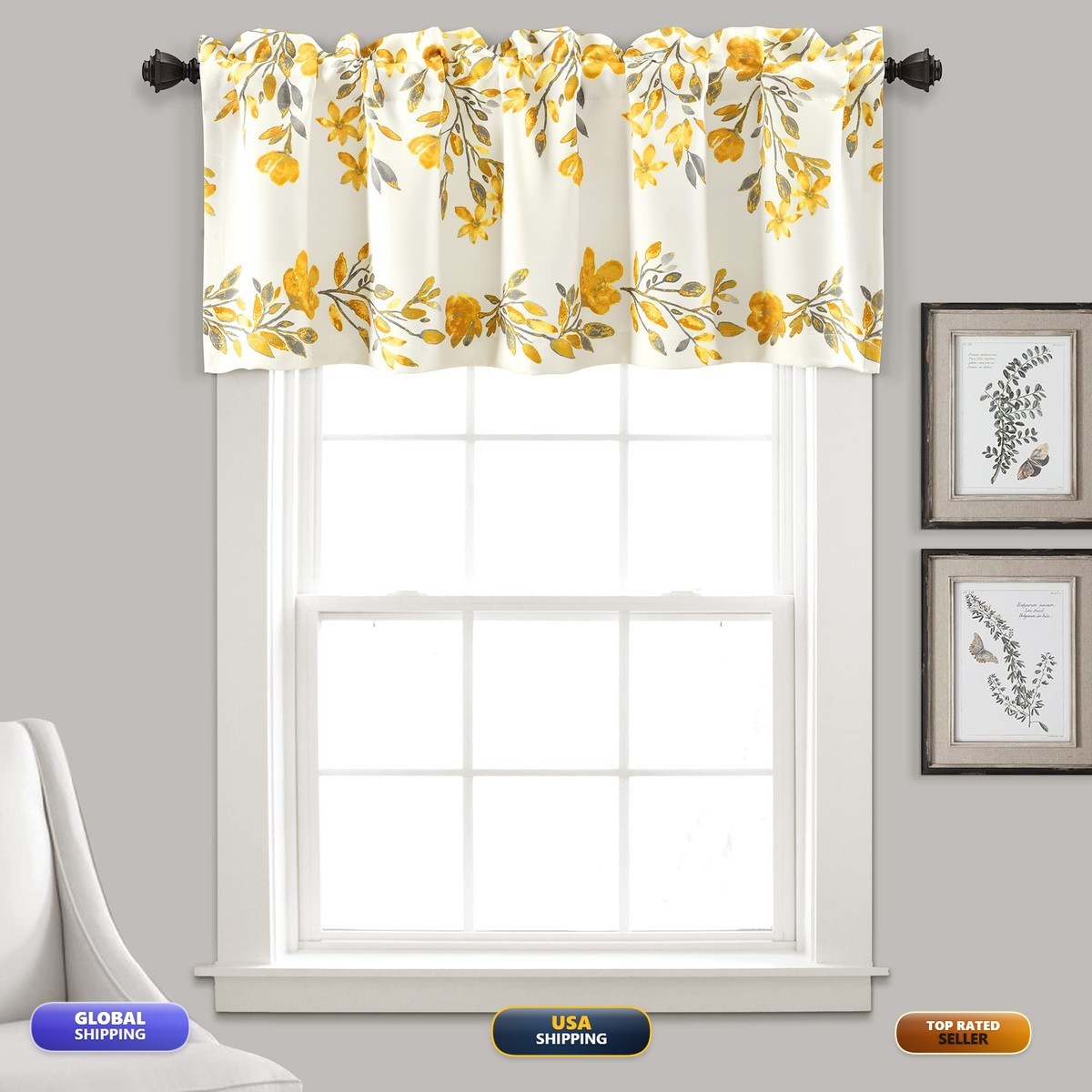 Lush Decor Lush Tanisha – Floral Vine Print Beautiful Modern