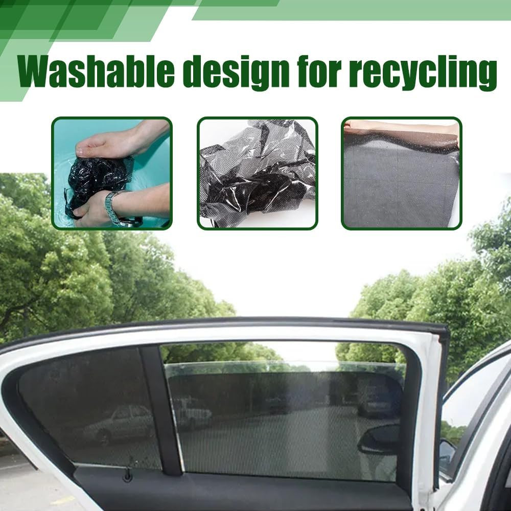 4PCS Car Side Window Sunshade, Static Cling Auto Shade Sticker to Block Sun Glar