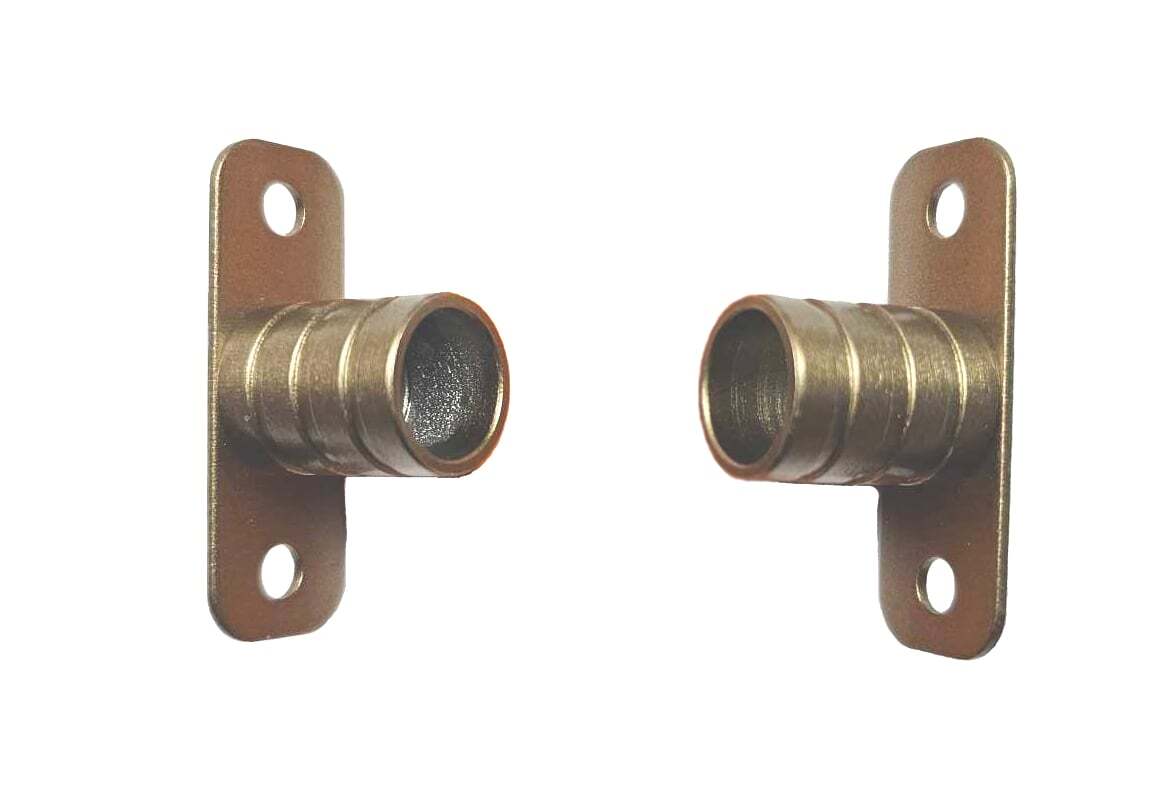 INSIDE MOUNT Antique Brass BRACKETS for 3/8″ Rodding Doors & Sidelights (1-Pair)