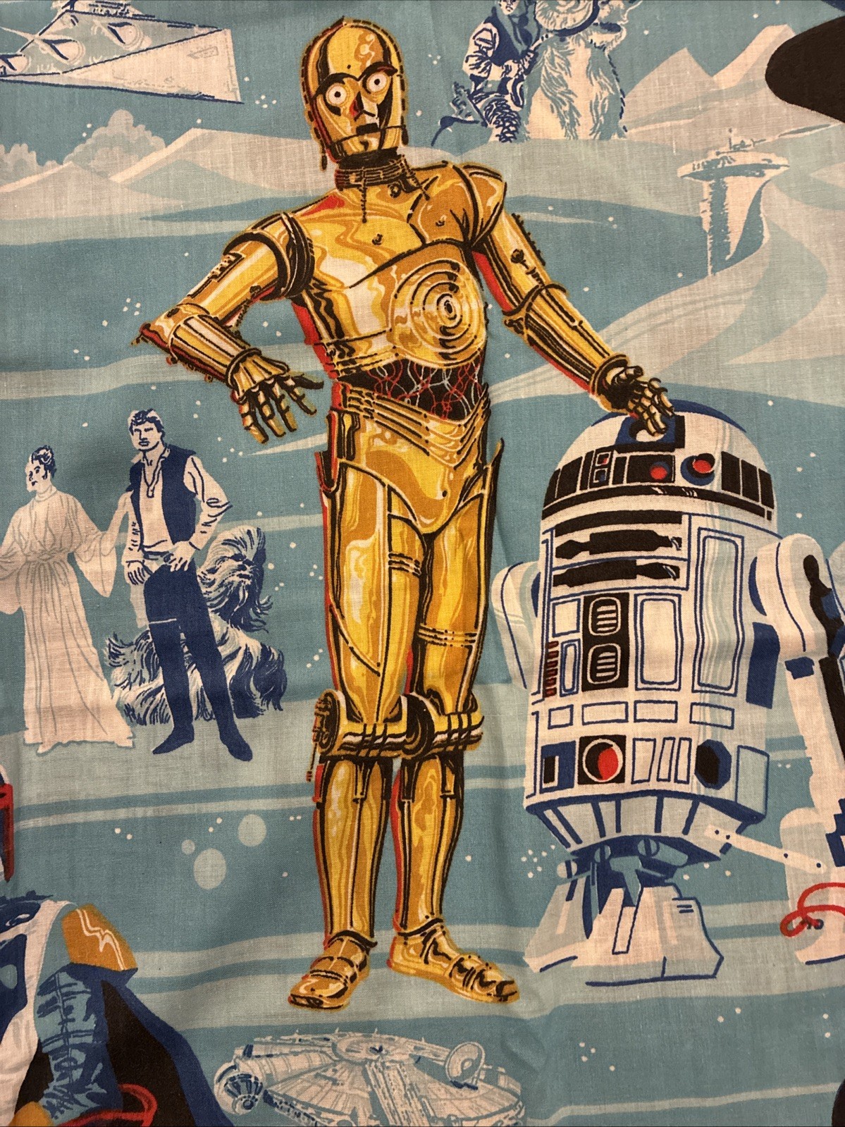 Star Wars EMPIRE STRIKES BACK Curtains 4 Panels 44”L x 32”w Ex Condition 1979