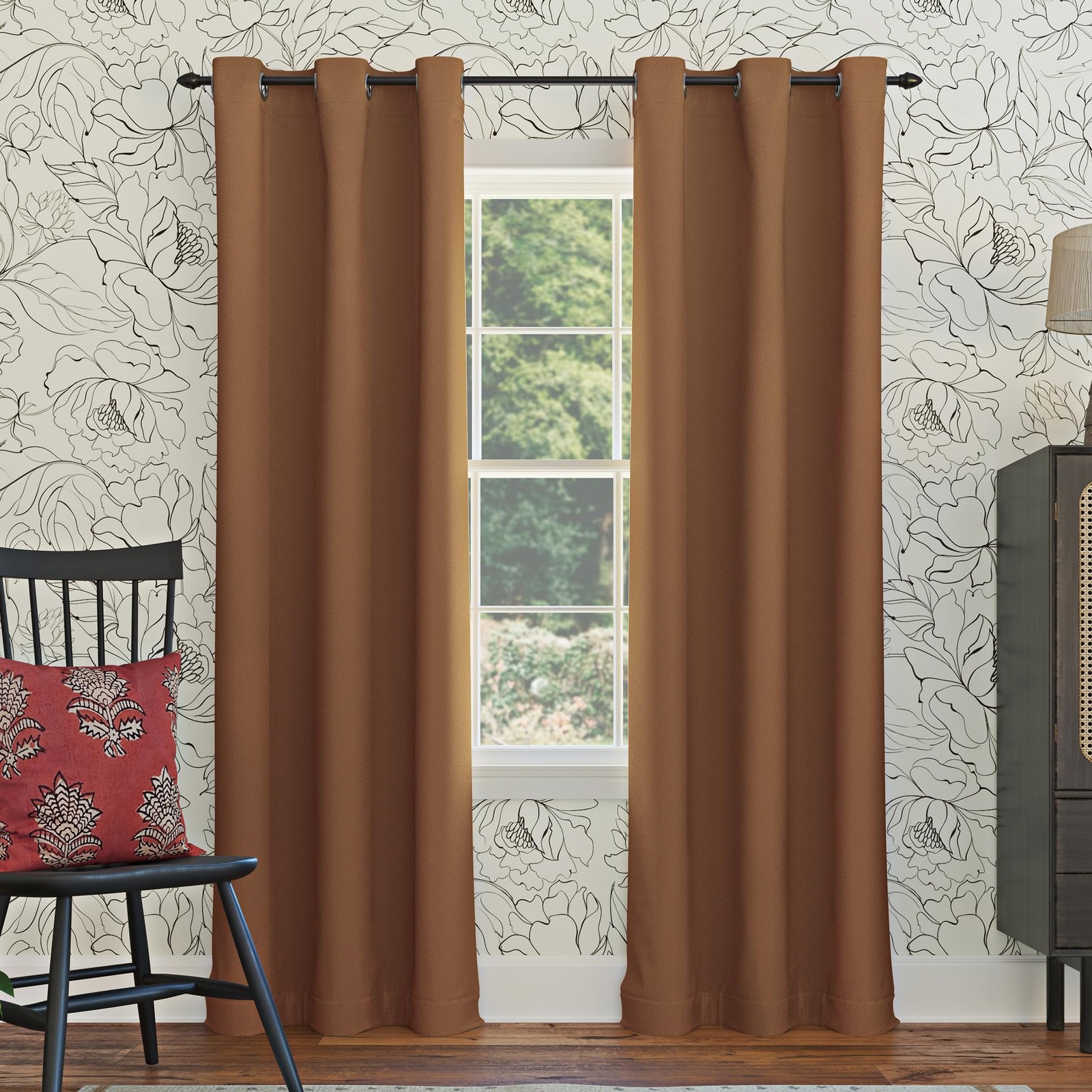 Easton Energy Saving Blackout Grommet Curtain Panel, Sunbaked Brown, 40″ W x …