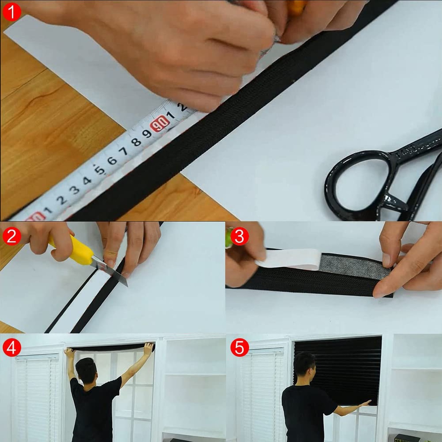 Temporary Blinds – Vertical Pleated, Self Adhesive, Easy to Install, Fits Win…