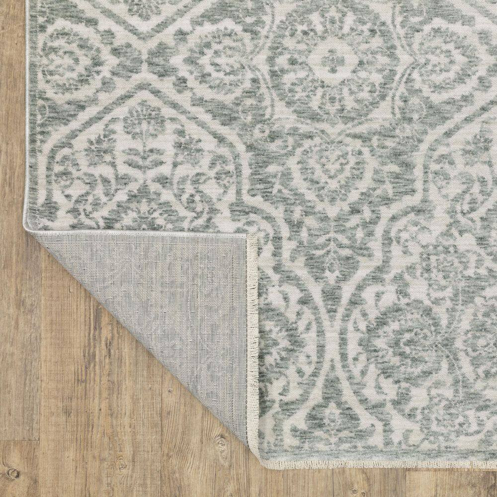 Eclipse Green/Ivory 2 Ft. X 8 Ft. Global-Inspired Floral Medallion Polyester Fri