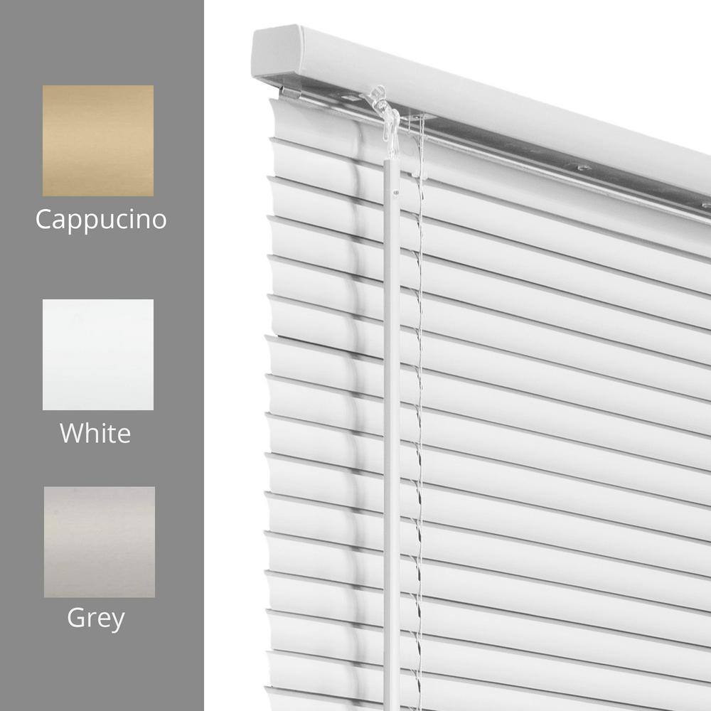 White Cordless 1 In. Vinyl Mini Blind – 70 In. W X 48 In. L Free Shipping NEW