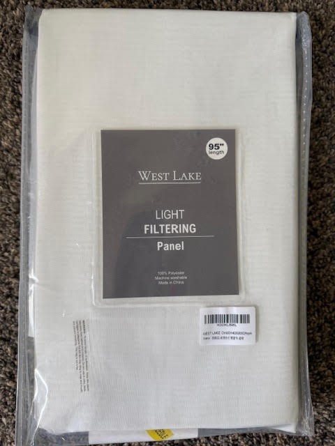 West Lake Light Filtering Panel 95 in x 40 in Pinch Pleated – NEW