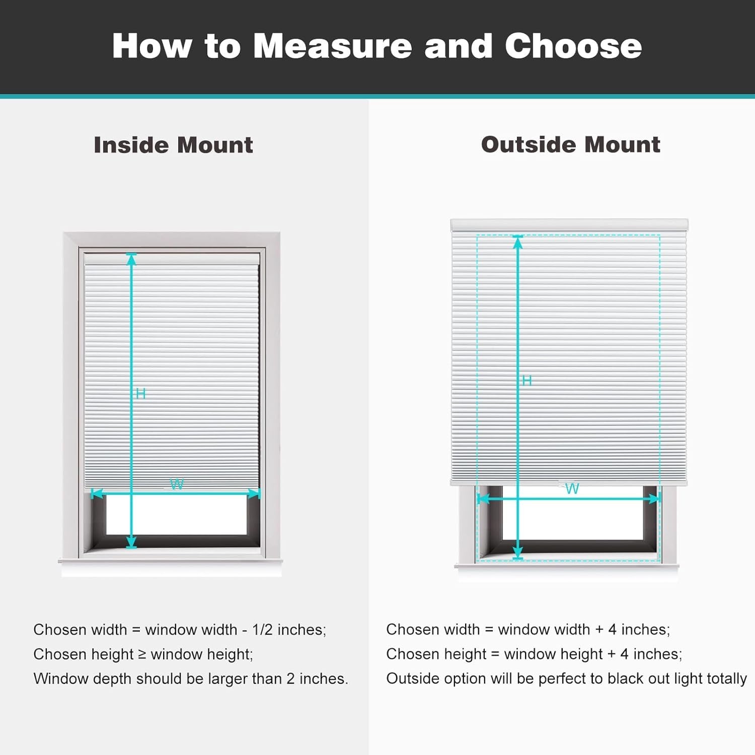 White Cordless Blackout Honeycomb Shades 34×72 for Windows and Doors