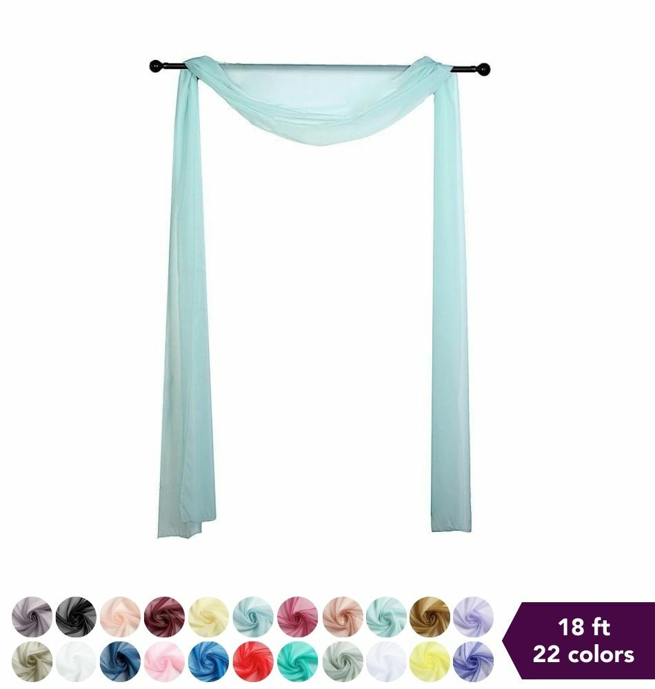 18 ft Sheer Organza Backdrop Curtain Window Drape Panel Wedding Home Decorations