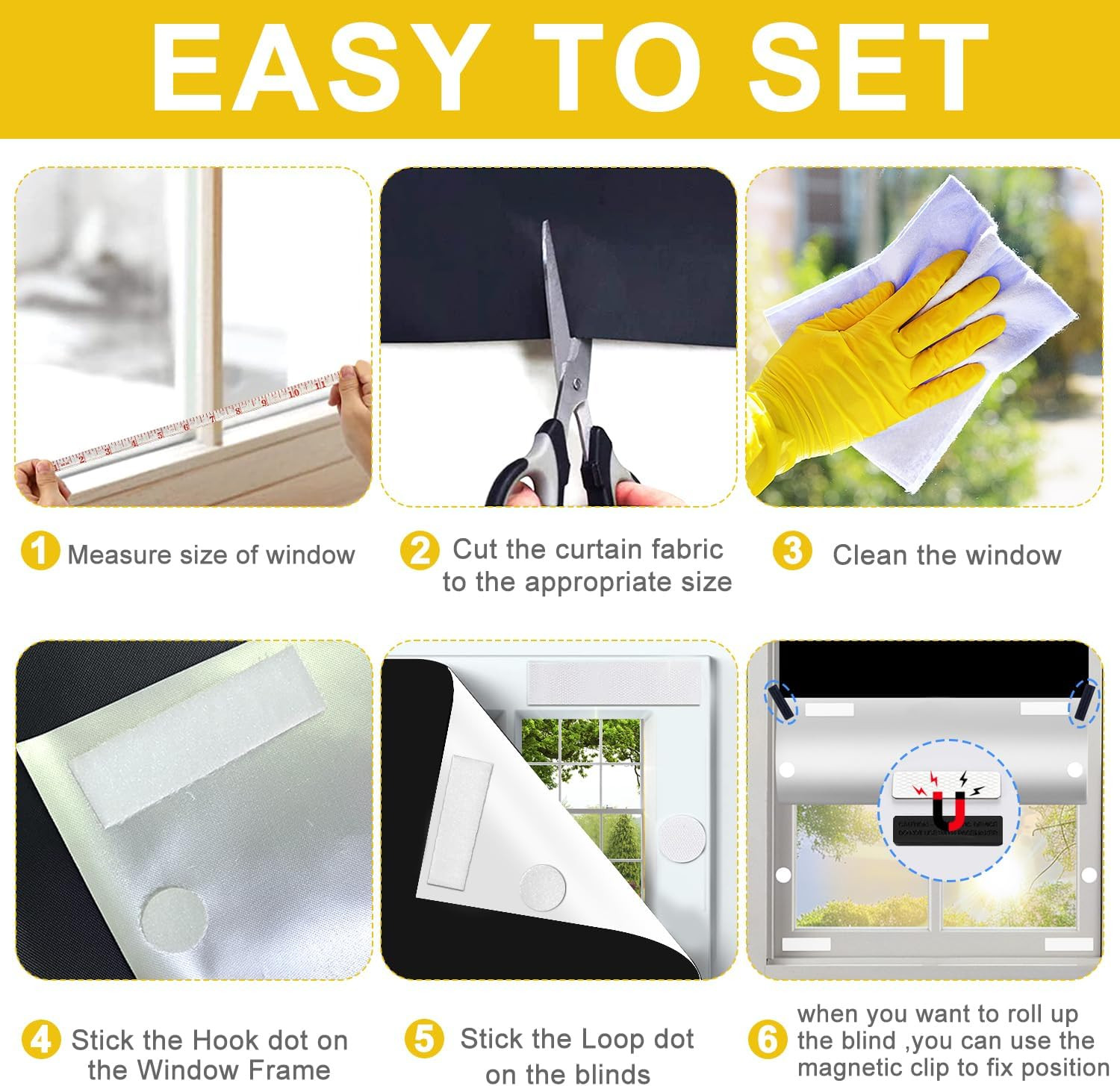 100% Blackout Window Cover Curtains for Bedroom 57X40Inch,No Drill,Diy Cut Porta