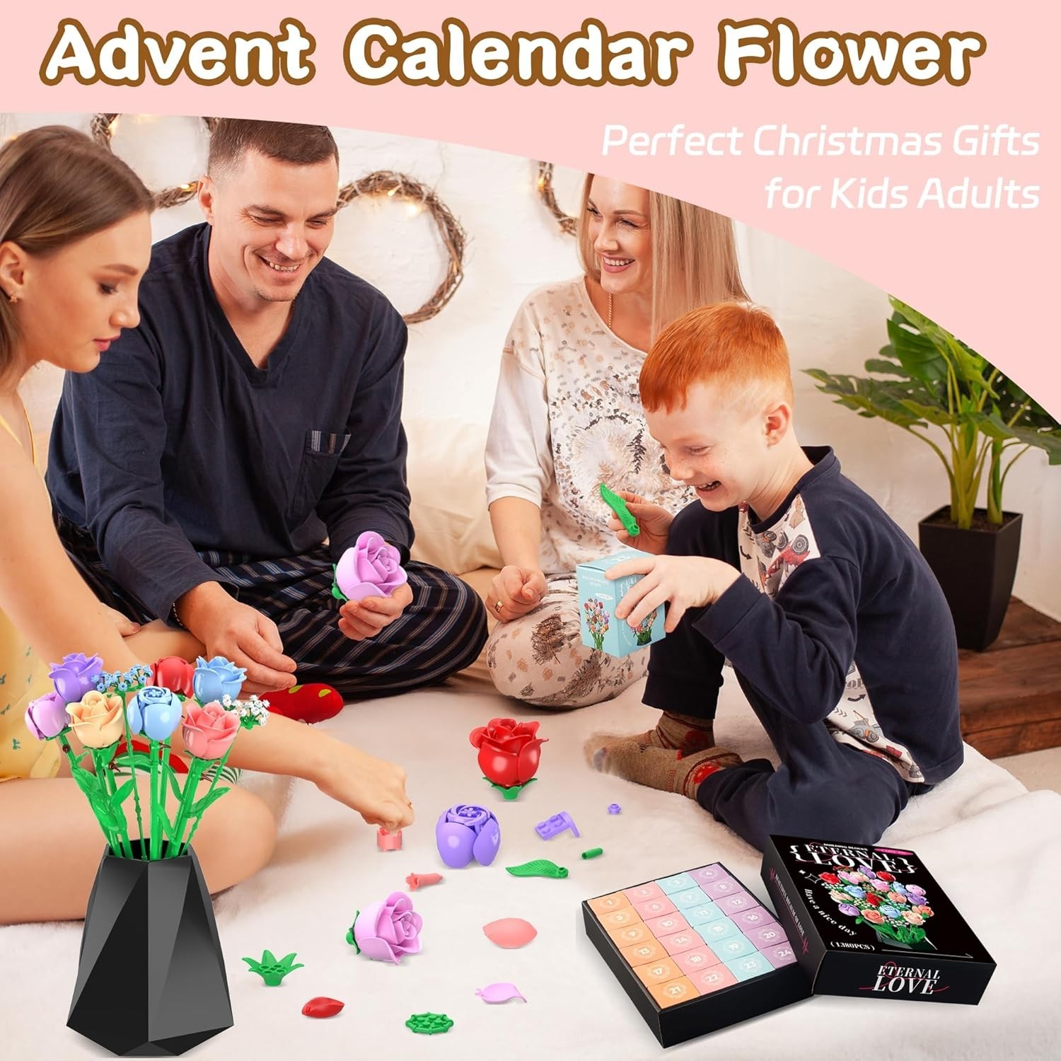 Flower Bouquet Advent Calendar 2025 for Adults Teens Kids, 24 Days Flower Bouqu