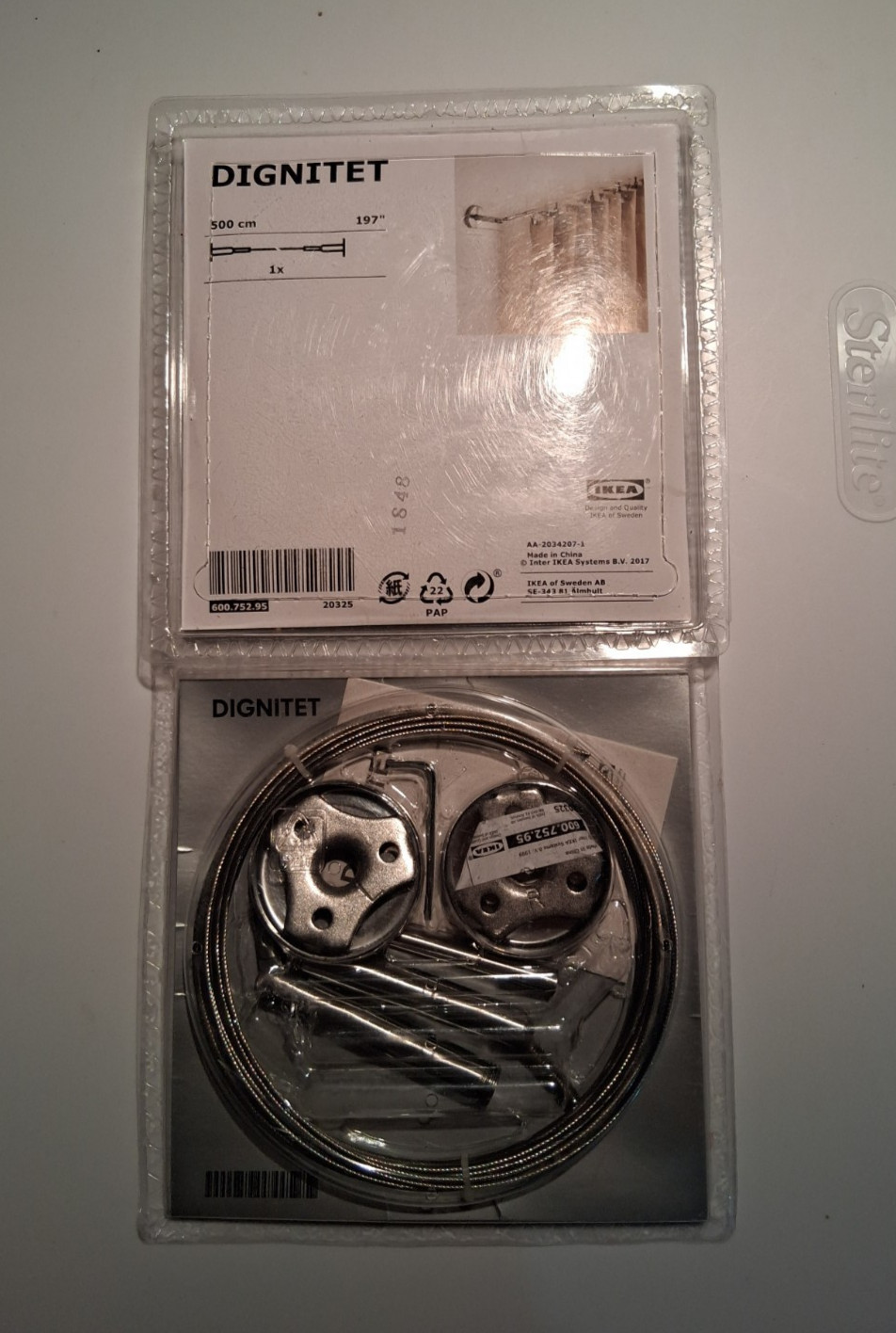 Lot of 2 IKEA Dignitet Curtain Wires 600.752.95 Stainless Steel 500cm – 197”