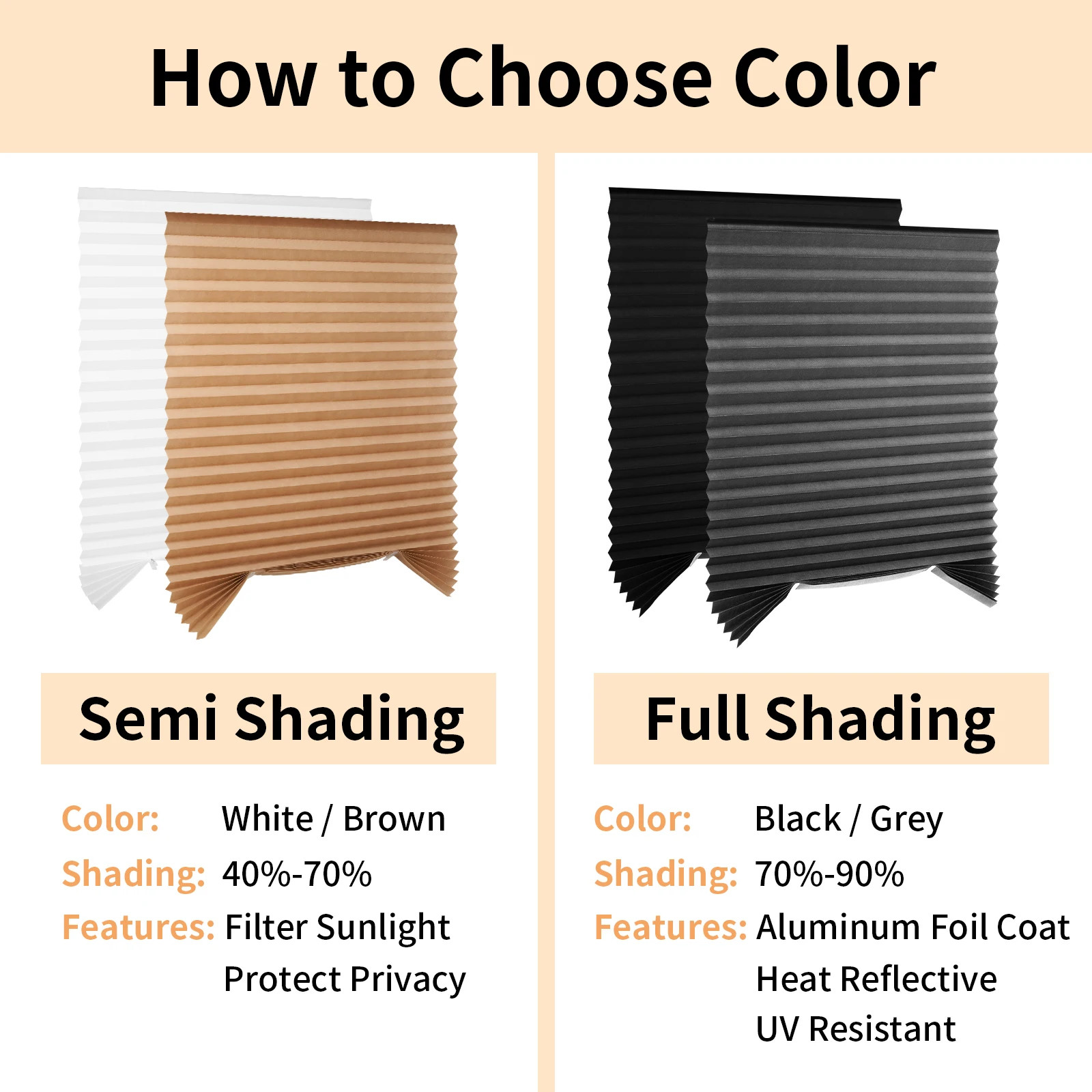 Pleated Window Blinds Temporary Window Shades Cordless Light Filtering Pleated P