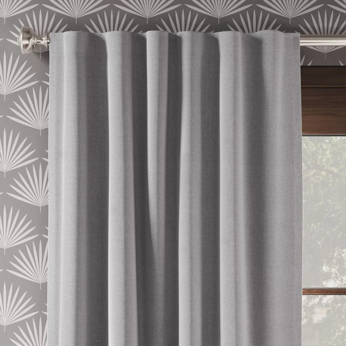 ⚡️ 1pc 50″W x 84″L Blackout Aruba Linen Window Curtain Panel By Threshold ~ Gray